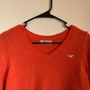 burnt orange hollister sweater